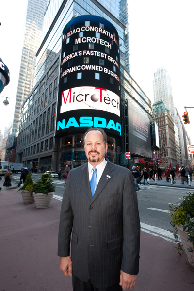 MicroTech CEO Tony Jimenez pictured here in earlier visit to NASDAQ MarketSite